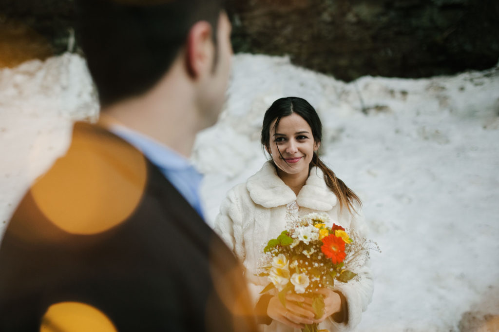 winter engagement session