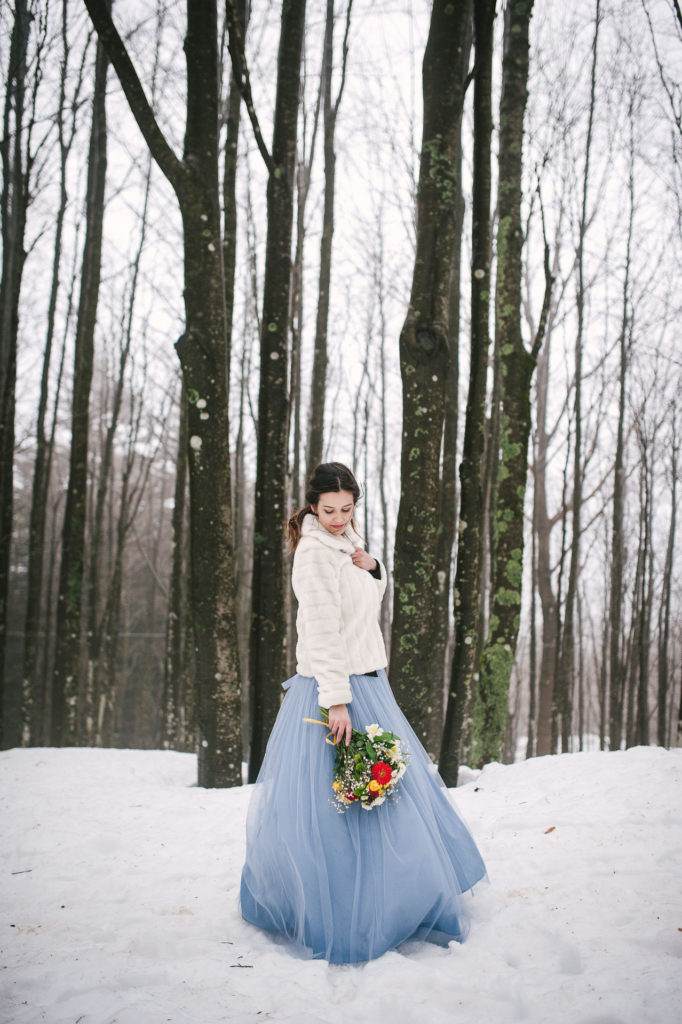 servizio prematrimoniale invernale sulla neve
