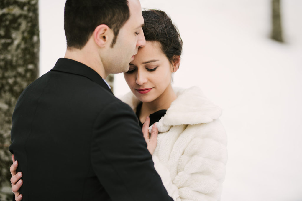 servizio prematrimoniale invernale sulla neve