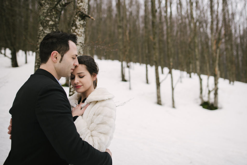 servizio prematrimoniale invernale sulla neve