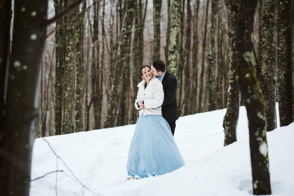 servizio prematrimoniale invernale sulla neve