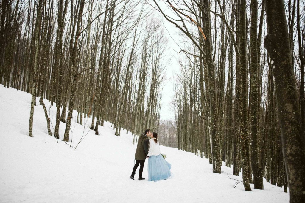 winter engagement session