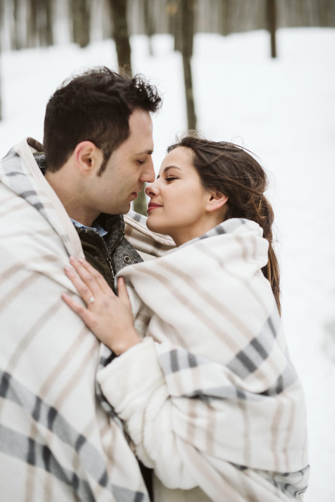 winter engagement session