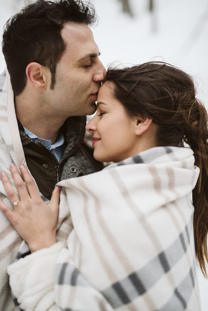 winter engagement session