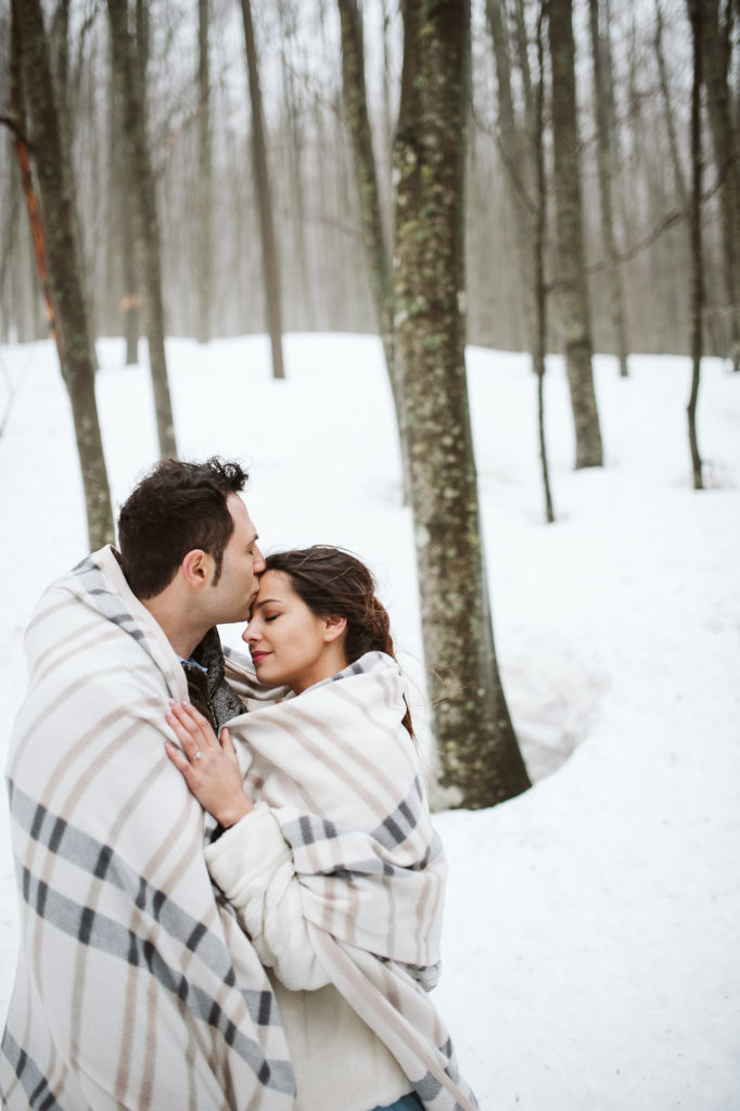 winter engagement session