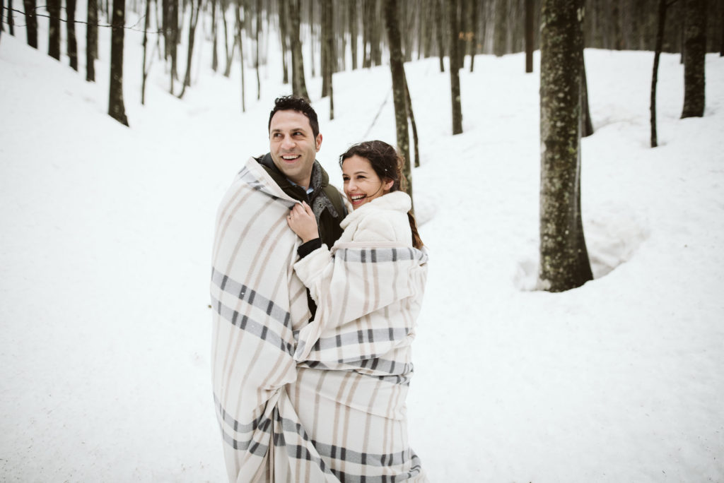 winter engagement session