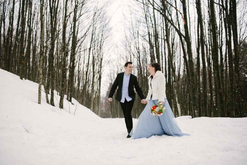 engagement session sulla neve