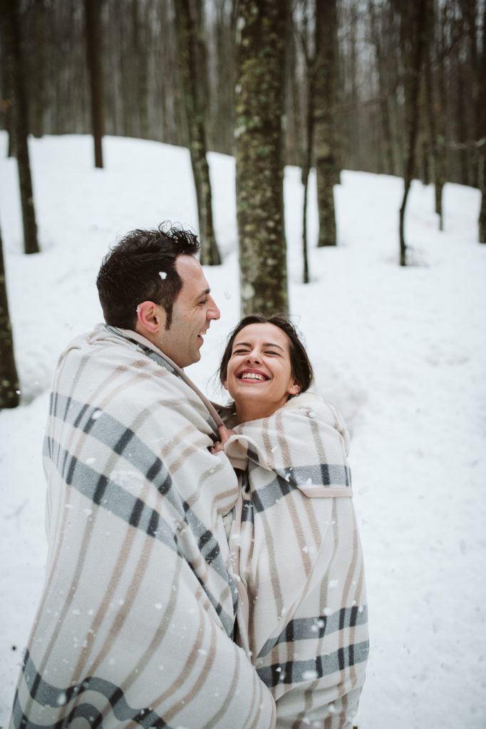 winter engagement session
