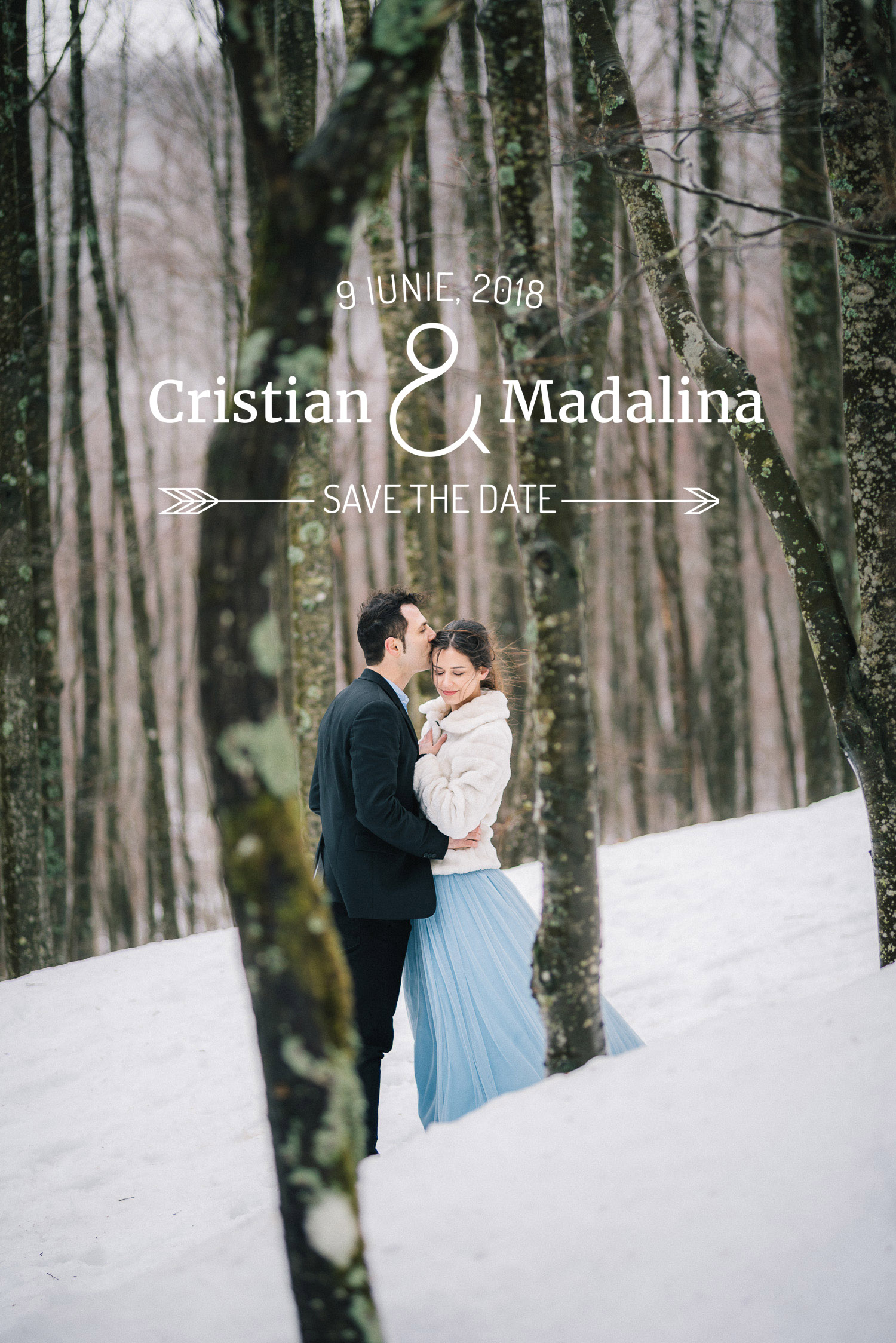 engagement session invernale sulla neve
